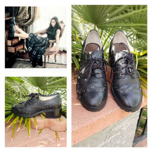 Michael Kors ‘Edison’ Black Grommet Oxfords‎